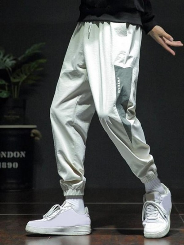 Two Tone Beam Feet Pocket Drawstring Cargo Pants