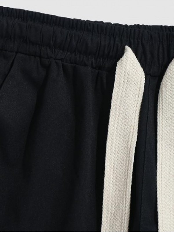 Drawstring Woven Tape Sides Pants