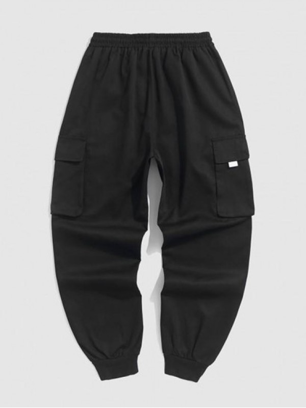 Flap Pocket Drawstring Techwear Cargo Pants